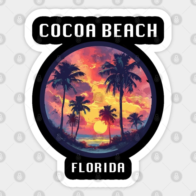 Cocoa Beach Florida (with White Lettering) Sticker by VelvetRoom